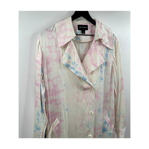 SOMETHING NAVY Spring DUSTER Runway Tie Dye Trench Size Medium - Picture 3 of 10